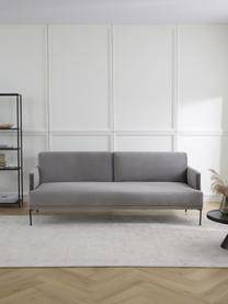 Samt-Schlafsofa Fluente (3-Sitzer), Bezug: Samt (Hochwertiger Polyes, Gestell: Massives Kiefernholz, FSC, Füße: Metall, pulverbeschichtet, Samt Hellgrau, B 220 x H 86 cm