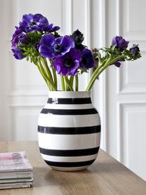 Ręcznie wykonany wazon z ceramiki Omaggio, Ceramika, Czarny, biały, Ø 17 x W 20 cm