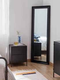 Eckiger Wandspiegel Romila mit schwarzem Rahmen, Rahmen: Kunststoff, Rückseite: Mitteldichte Holzfaserpla, Spiegelfläche: Spiegelglas, Schwarz, B 52 x H 153 cm