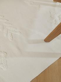 Handgewebter Baumwollteppich Fenna mit Hoch-Tief-Struktur und Fransen, 100% Baumwolle, Crème, B 80 x L 150 cm (Größe XS)