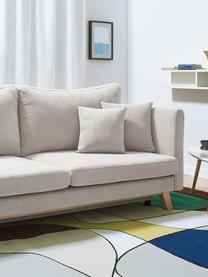 Sofa rozkładana z miejscem do przechowywania Triplo (3-osobowa), Tapicerka: 100% poliester, w dotyku , Nogi: metal lakierowany, Beżowy, S 216 x G 105 cm