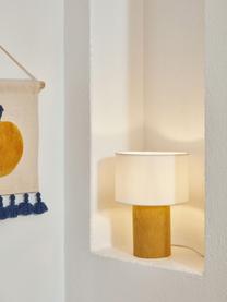 Lampada da comodino piccola in velluto a coste Bianella, Paralume: tessuto, Base della lampada: velluto a coste, Bianco crema, velluto a coste giallo senape, Ø 20 x Alt. 29 cm