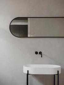 Specchio da parete ovale in legno nero Norm, Cornice: alluminio verniciato a po, Superficie dello specchio: lastra di vetro, Nero, Larg. 40 x Alt. 130 cm