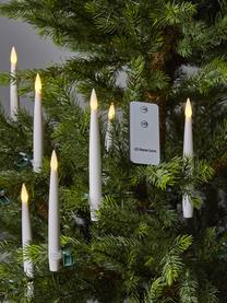 Batteriebetriebene LED-Kerzen Zoe 11-tlg., warmweiß, Kunststoff, Weiß, Grün, B 2 x H 16 cm