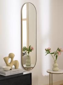 Ovaler Wandspiegel Lucia, Rahmen: Metall, Spiegelfläche: Spiegelglas, Rückseite: Mitteldichte Holzfaserpla, Goldfarben, B 40 x H 140 cm