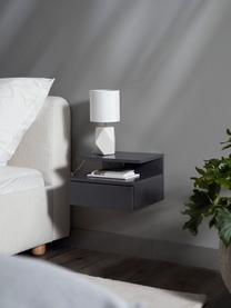 Nástenný nočný stolík so zásuvkou Ashlan, Lakovaná MDF-doska strednej hustoty, Sivá, Š 35 x V 23 cm
