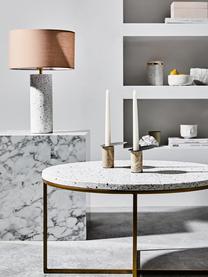 Lámpara de mesa grande de hormigón Mosaik, Pantalla: poliéster, algodón, Cable: cubierto en tela, Rosa palo, terrazo, bronce, Ø 33 x Al 50 cm