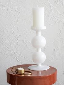 Kerzenhalter Bulb aus recyceltem Glas in Weiß, Recyceltes Glas, Weiß, glänzend, Ø 15 x H 25 cm