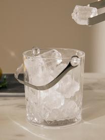 Kleiner Eiseimer Harvey mit Eiszange und Kristallrelief, Glas, Transparent, Ø 13 x H 14 cm