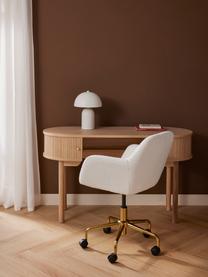 Bouclé židle k psacímu stolu Lucie, Bílá, zlatá, Š 57 cm, H 57 cm