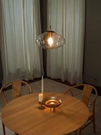 Lampada a sospensione Amora, Paralume: vetro, Baldacchino: metallo spazzolato, Trasparente, ottonato, Ø 35 x Alt. 20 cm