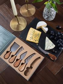 Set 5 coltelli da formaggio argentati con manico in legno di acacia Frija, Legno chiaro, acciaio inossidabile, Set in varie misure