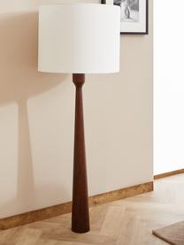 Lampa podłogowa z drewna jesionowego Jascha, Ciemne drewno, Ø 50 x W 145 cm