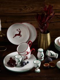 Servizio da caffè dipinto a mano Classic Roter Hirsch 6 pz, Ceramica, Rosso bordeaux, bianco, Set in varie misure