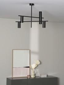 Plafondlamp Cassandra, Lampenkap: metaal, vermessingd, Mat zwart, B 70 x H 49 cm