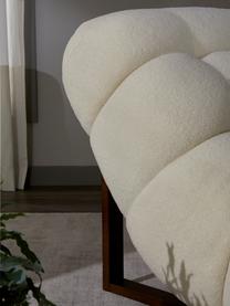 Sillón lounge tapizado en borreguillo Stanley, Tapizado: 100% poliéster Alta resis, Estructura: madera maciza de fresno, , Blanco crema, An 74 x Al 122 cm