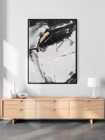 Cuadro en lienzo Tranquilizing, Negro, blanco, dorado, An 62 x Al 82 cm