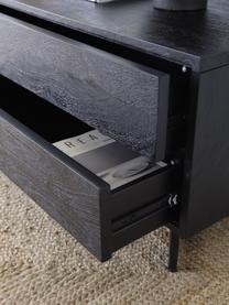 Meuble bas en bois massif Luca, Noir, larg. 180 x haut. 56 cm
