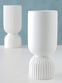 Komplet wazonów Gino, 2 elem., Kamionka, Biały, Ø 10 x W 23 cm