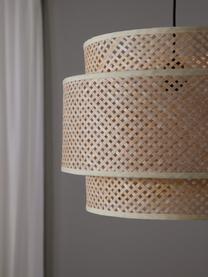 Lampada a sospensione di design in bambù Finja, Paralume: bambù, Baldacchino: metallo verniciato a polv, Marrone chiaro, Ø 50 x Alt. 38 cm