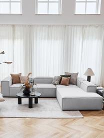 Divano angolare componibie XL Lennon, Rivestimento: 100% poliestere Con 115.0, Struttura: legno di pino massiccio, , Piedini: plastica, Tessuto grigio chiaro, Larg. 329 x Alt. 68 cm, chaise-longue a destra