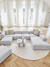 Divano angolare componibie XL Lennon, Rivestimento: 100% poliestere Con 115.0, Struttura: legno di pino massiccio, , Piedini: plastica, Tessuto grigio chiaro, Larg. 329 x Alt. 68 cm, chaise-longue a destra