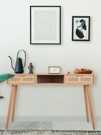 Escritorio de madera Cayetana, Estructura: tablero de fibras de dens, Patas: madera de bambú pintada, Madera clara, An 120 x Al 76 cm