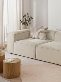 Eckmodul Lennon aus Cord, Bezug: Cord (92% Polyester, 8% P, Gestell: Massives Kiefernholz, FSC, Füße: Kunststoff, Cord Beige, B 119 x T 119 cm, Eckteil rechts
