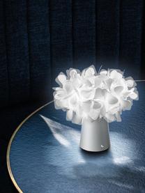 Kleine mobile LED-Tischlampe Clizia, dimmbar, Lampenschirm: Lentiflex, Lampenfuß: Lentiflex, Hellgrau, Transparent, Ø 27 x H 25 cm