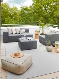 Modulares Outdoor-Sofa Simon (4-Sitzer) mit Hocker in Dunkelgrau, Bezug: 88% Polyester, 12% Polyet, Gestell: Siebdruckplatte, wasserfe, Dunkelgrau, B 285 x T 105 cm