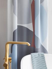 Rideau de douche imprimé abstrait Gallery, Polyester, Gris, bleu, brun, larg. 150 x long. 200 cm