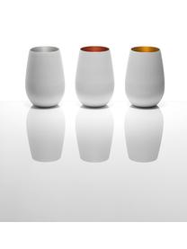 Křišťálové sklenice na long drink Elements, 6 ks, Potažený křišťál, Bílá, mosazná, Ø 9 cm, V 12 cm, 465 ml