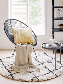 Loungesessel Bahia aus Kunststoff-Geflecht, Sitzfläche: Kunststoff, Gestell: Metall, pulverbeschichtet, Schwarz, B 81 x T 73 cm