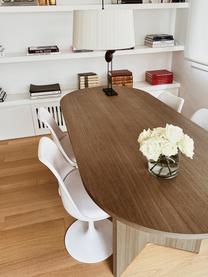 Mesa de comedor ovalada Toni, Tablero de fibras de densidad media (MDF) chapado en madera de nogal pintado, Nogal, An 200 x F 90 cm
