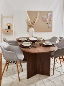 Oválny jedálenský stôl z dreva Toni, 200 x 90 cm, MDF-doska strednej hustoty s orechovou dyhou, lakovaná, Orechové drevo, Š 200, H 90 cm