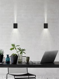 Applique di design a LED da esterno Canto Kubi, Lampada: alluminio rivestito, Nero, Larg. 9 x Alt. 10 cm
