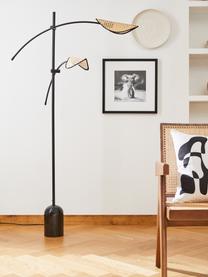 Lampa podłogowa z plecionki wiedeńskiej Freja, Czarny, jasny brązowy, S 100 x W 160 cm