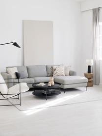 Hoekbank Cucita (4-zits) met metalen poten, Bekleding: geweven stof (100% polyes, Frame: massief grenenhout, FSC-g, Poten: gelakt metaal, Geweven stof lichtgrijs, B 302 x D 163 cm, hoekdeel rechts