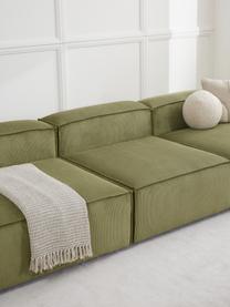 Módulo central de pana sofá Lennon, Tapizado: pana (92% poliéster, 8% p, Estructura: madera de pino maciza, ma, Patas: plástico Las patas están , Pana verde, An 89 x F 119 cm