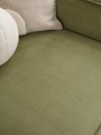 Módulo central de pana sofá Lennon, Tapizado: pana (92% poliéster, 8% p, Estructura: madera de pino maciza, ma, Patas: plástico Las patas están , Pana verde, An 89 x F 119 cm