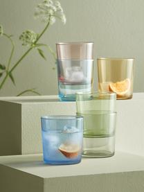 Verres à eau Lola, 6 élém., Verre, Tons verts, tons bleus, rose, jaune, Ø 7 x haut. 9 cm, 345 ml