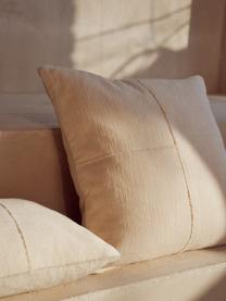 Poszewka na poduszkę z bawełny z przeszyciem Terre, 80% bawełna, 20% len, Beżowy, S 45 x D 45 cm