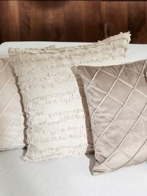 Poszewka na poduszkę z aksamitu Luka, Aksamit (100% poliester), Brązowy, S 40 x D 40 cm