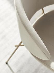 Krzesło tapicerowane z weluru Cheri, Tapicerka: 100% poliester (welur), Stelaż: stal malowana proszkowo, Beżowy, odcienie mosiądzu, S 57 x G 55 cm