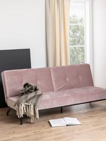 Canapé convertible 3 places en velours Perugia, Velours rose, larg. 198 x prof. 95 cm