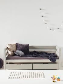 Łóżko dziecięce z drewna sosnowego Eco Comfort, Lite drewno sosnowe z certyfikatem FSC, sklejka, Szary, S 70 x D 160 cm