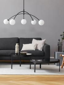 Große Pendelleuchte Heaven aus Opalglas, Baldachin: Metall, beschichtet, Schwarz, Ø 117 x H 70 cm