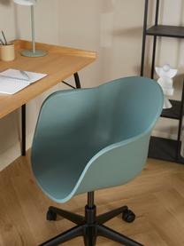 Schreibtischstuhl Claire in Grün, Sitzfläche: 65 % Polypropylen, 35 % G, Beine: Metall, pulverbeschichtet, Rollen: Kunststoff, Grün, B 66 x T 60 cm