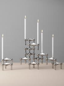 Kerzenhalter Stoff Nagel, 3-er Set, Metall, beschichtet, Silberfarben, Ø 10 x H 7 cm