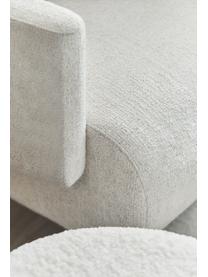 Fauteuil lounge blanc crème pieds en bois Coco, En tissu bouclé beige, larg. 92 x prof. 79 cm